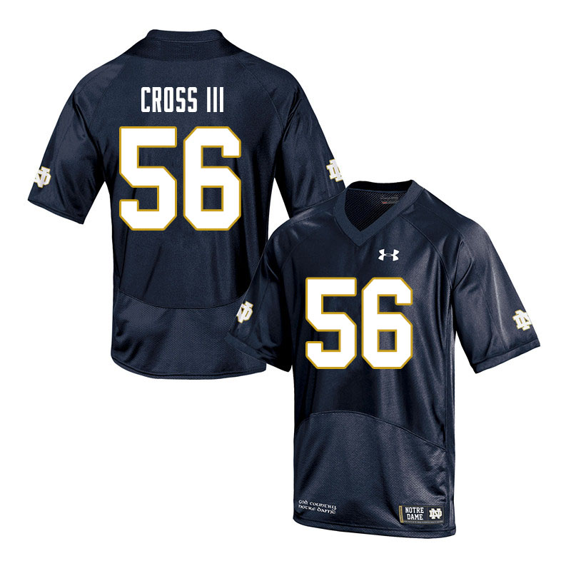 Men #56 Howard Cross III Notre Dame Fighting Irish College Football Jerseys Sale-Navy